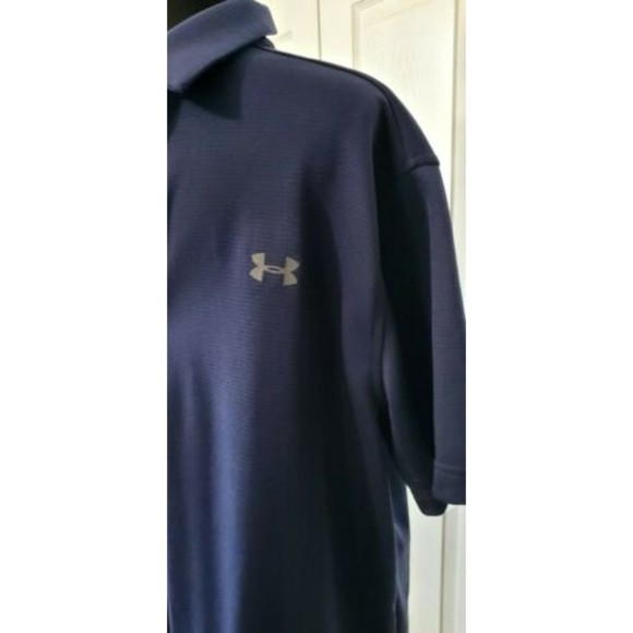 Under Armour Polo Golf Shirt Blue Heat Gear Loose Wicking Mens XL EUC - Picture 2 of 5